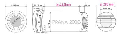 Efektiivne PRANA-200G soojustagastiga ventilatsiooniseade