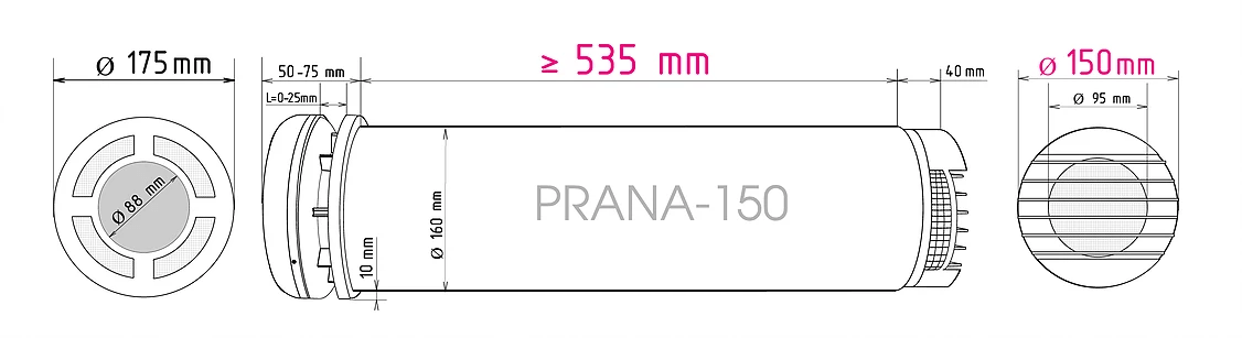 Efektiivne PRANA-150 soojustagastiga ventilatsiooniseade