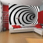 Fototapeet – Black and white 3D tunnel