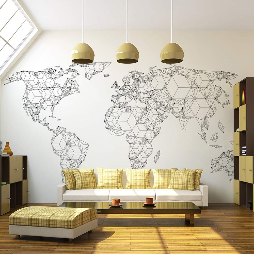 Fototapeet – Map of the World – white solids