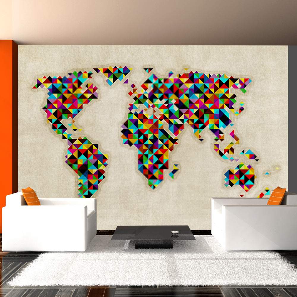 Fototapeet – World Map – a kaleidoscope of colors