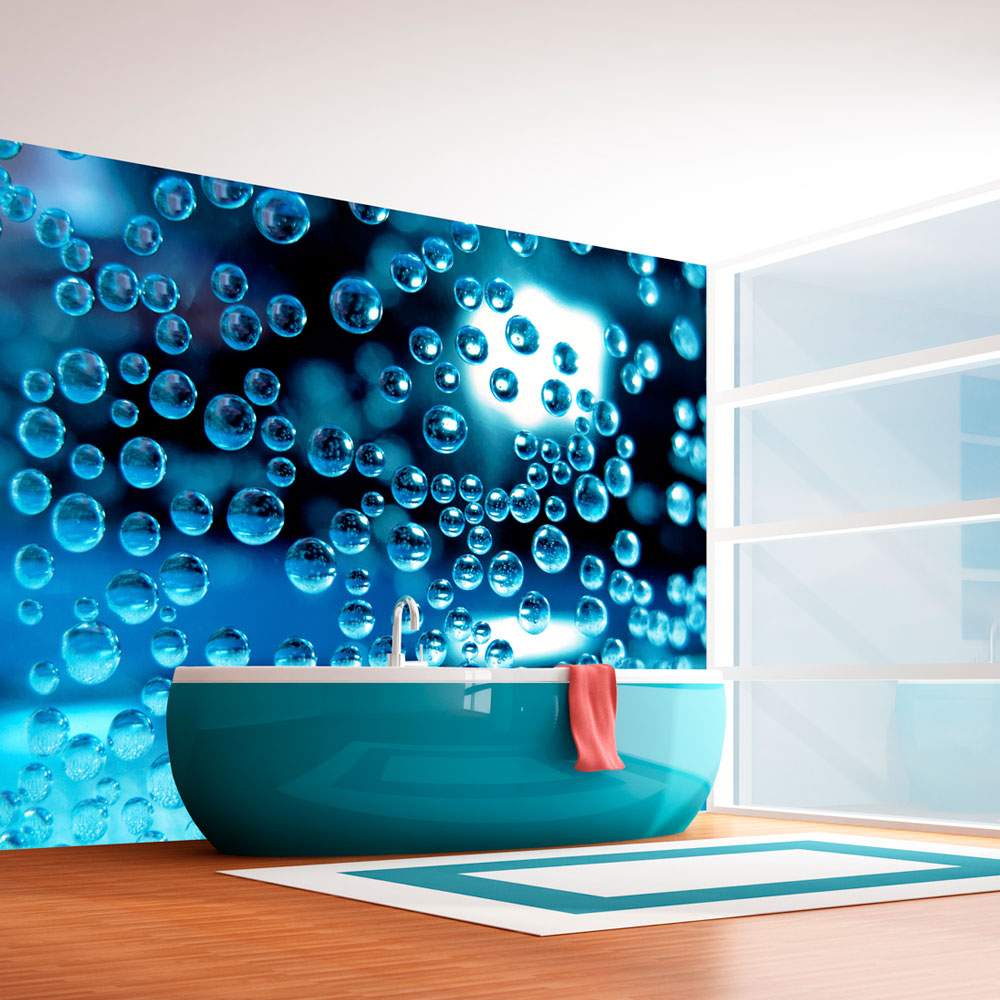 Fototapeet – Blue water with bubbles