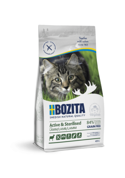 Bozita Active & Sterilised Grain Free Lamb- teraviljavaba kuivtoit lõigatud kassidele lambalihaga