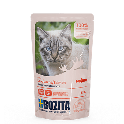 Bozita kassikonserv chunks in sauce with salmon 12 x 85g- lõheliha tükid kastmes