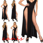 Sexy-Black-Maxi-Lingerie-Dress-Women-Underwear-Lace-Robe-Dress-Babydoll-Nightdress-Nightgown-Sleepwear-UK