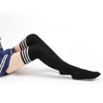 Women-Over-The-Knee-Stockings-Hot-White-Blue-Stripe-Long-Cotton-Stockings-For-girl-Knee-High