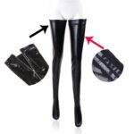 Women-Sexy-Latex-Zipper-Stockings-Lady-s-Black-PVC-Pole-Dance-Leather-Erotic-Clubwear-Length-Over