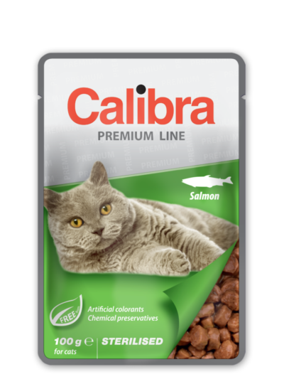 Calibra Cat Adult Sterilised Salmon- einepakk lõigatud kassidele lõhega 100g