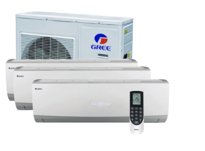 Õhksoojuspump Gree 3 siseosaga 9 kW - Lisakütteseadmena kuni 150 m²