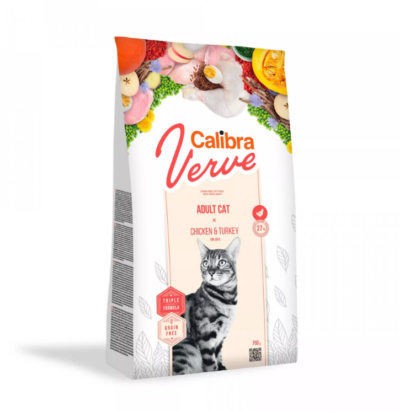 Calibra cat Verve GF Adult Chicken & Turkey 750g- Teraviljavaba kuivtoit täiskasvanud kassidele kana ja kalkuniga