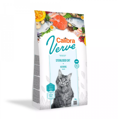 Calibra cat Verve GF Sterilised Herring 750g - Teraviljavaba kuivtoit steriliseeritud/kastreeritud kassidele heeringaga