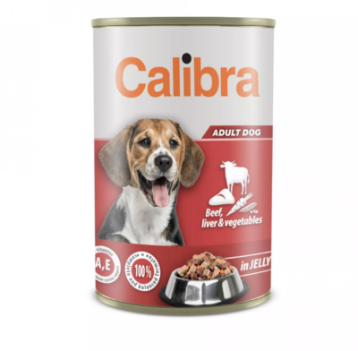 Calibra Adult Dog Beef, Liver & Vegetables in Jelly 1240g - konservtoit loomaliha, maksa ja köögiviljadega tarrendis