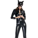 Plus-Size-M-L-XL-XXL-2017-Sexy-Catwoman-Faux-Leather-Cat-Costume-PVC-Leotard-Bodysuit