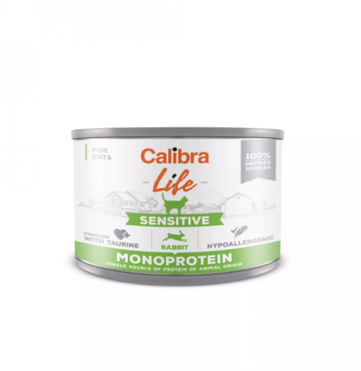 Calibra cat Life Monoprotein Sensitive konserv täiskasvanud kassidele küülikuga 200g