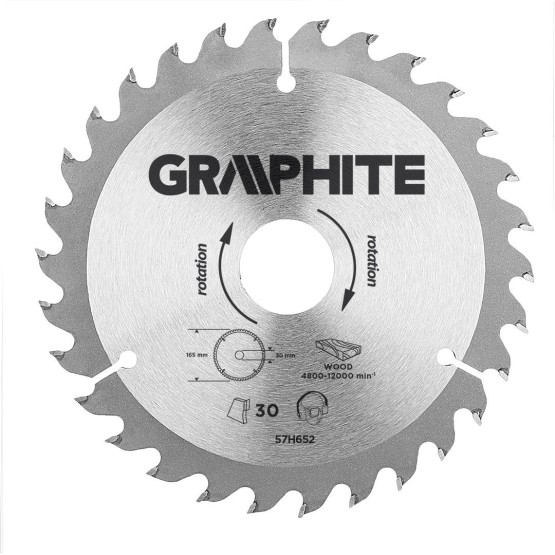 Circular saw blades with HM tips 165x30mm