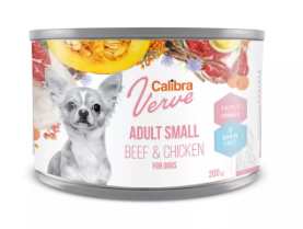 Calibra Dog Verve GF Adult Small Beef & Chicken 200g - teraviljavaba konservtoit täiskasvanud väikest tõugu koertele kana- ning veiselihaga