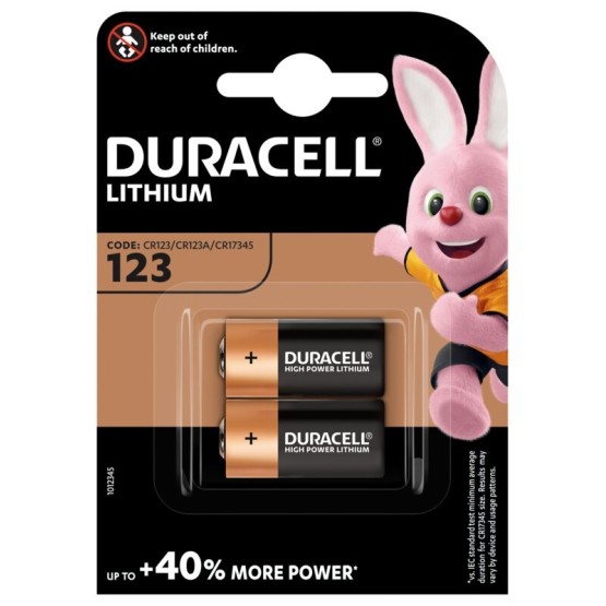 Patarei Duracell liitium DL123a (2/tk pakk)