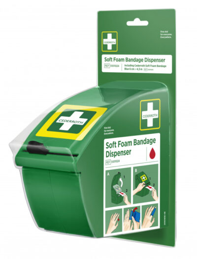 Isekinnituva haavasideme dispenser koos sinise haavasidemega