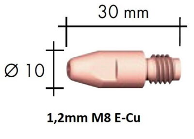 Kontaktsuudmik E-Cu M8x30x10 - 1